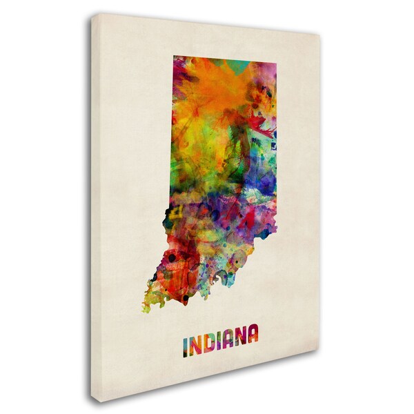 Michael Tompsett 'Indiana Map' Canvas Art,18x24